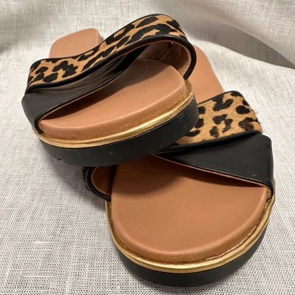 Kate Spade New York Leopard Print Leather Slide Sandals – Size 8.5M - Picture 3 of 9